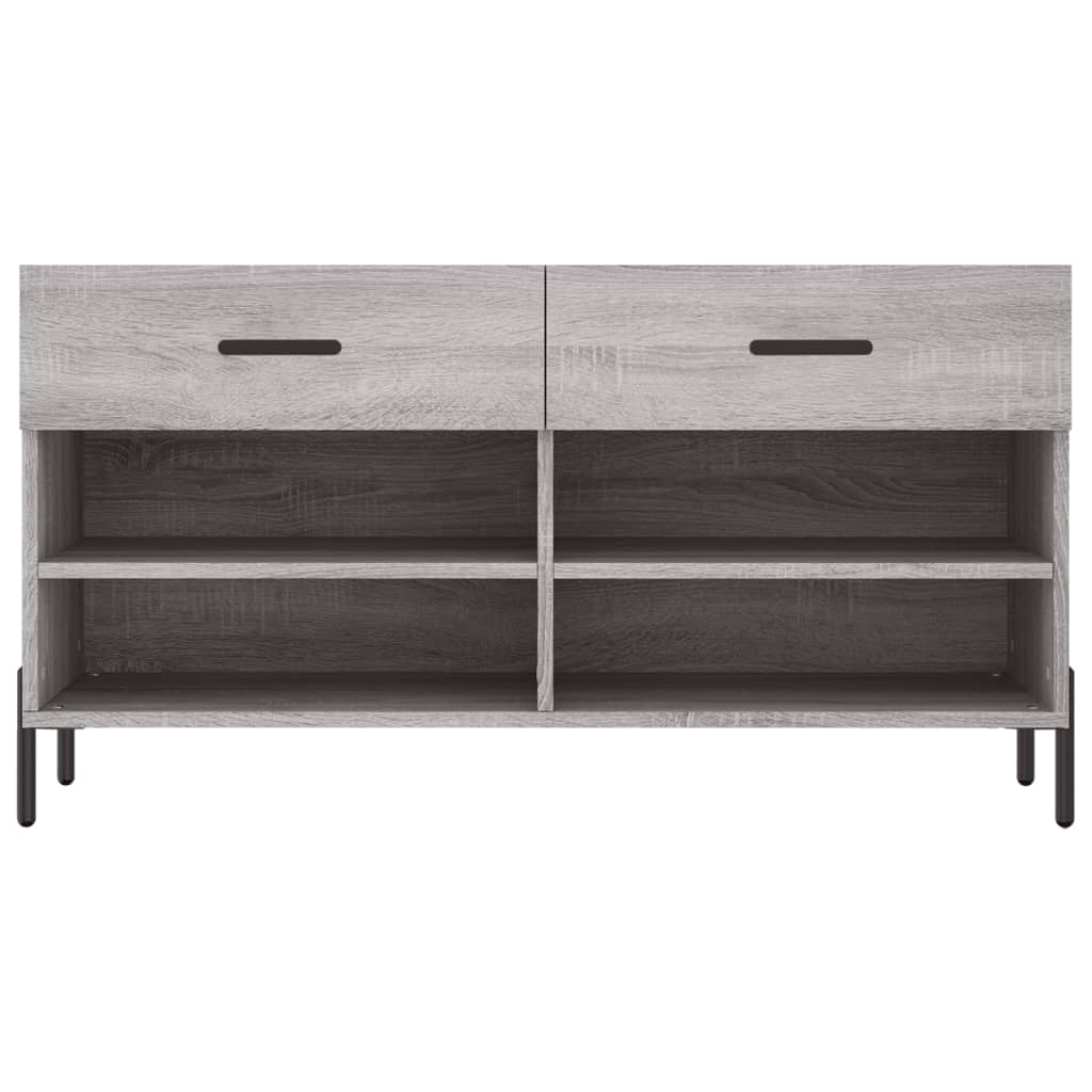 vidaXL Shoe Bench Grey Sonoma 102x35x55 cm Engineered Wood