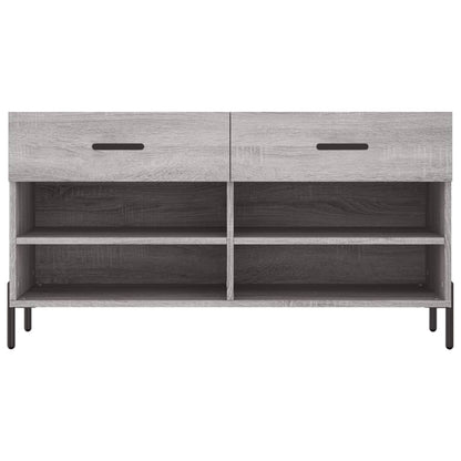 vidaXL Shoe Bench Grey Sonoma 102x35x55 cm Engineered Wood