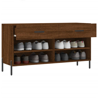 vidaXL Shoe Bench Brown Oak 102x35x55 cm Engineered Wood