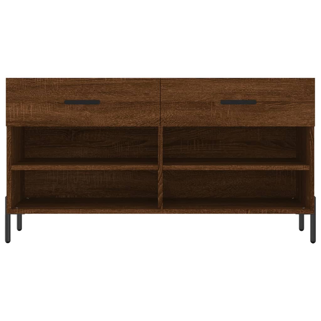 vidaXL Shoe Bench Brown Oak 102x35x55 cm Engineered Wood