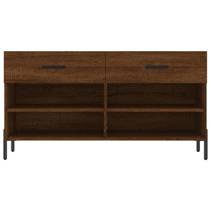 vidaXL Shoe Bench Brown Oak 102x35x55 cm Engineered Wood