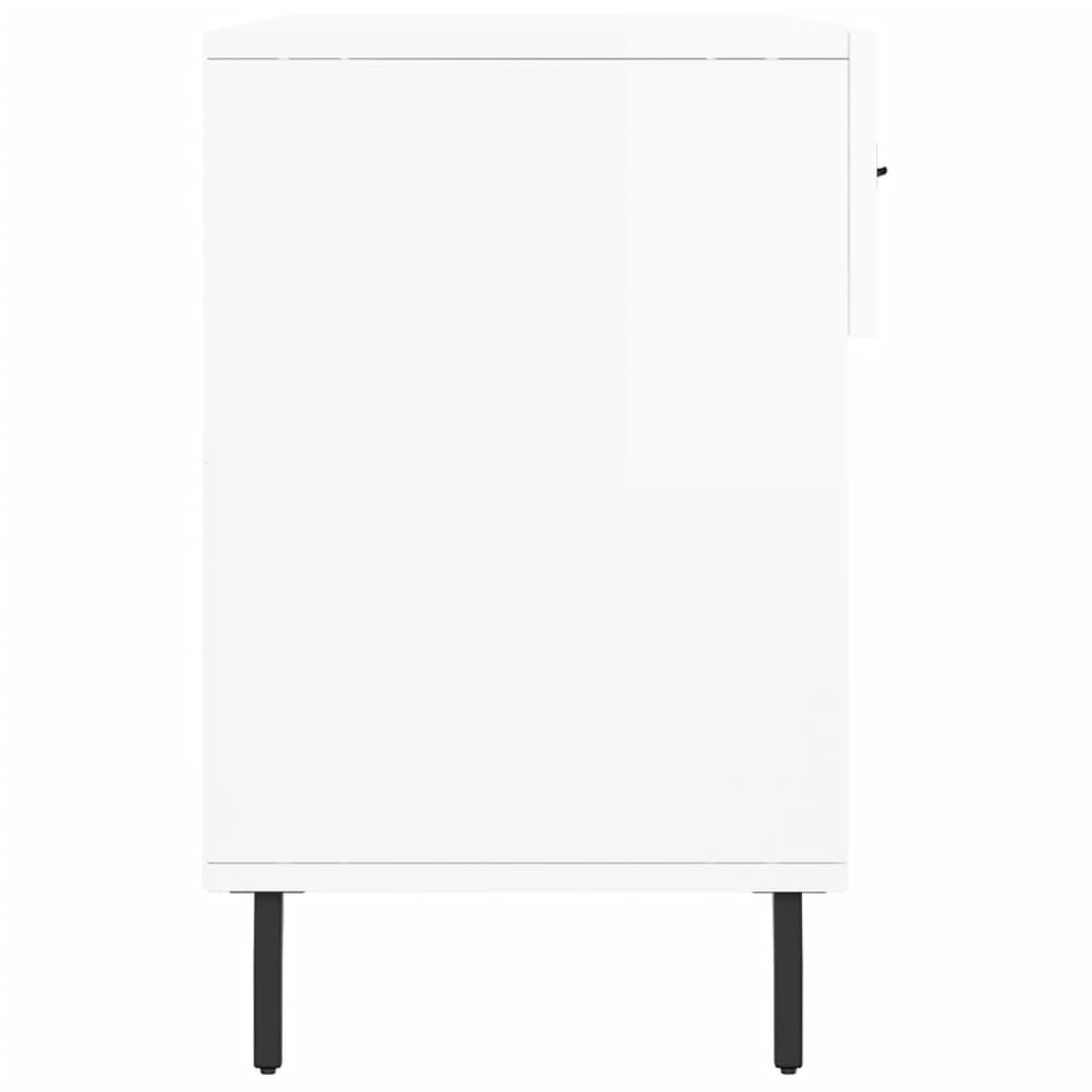 vidaXL Shoe Bench High Gloss White 102x35x55 cm Engineered Wood