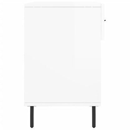 vidaXL Shoe Bench High Gloss White 102x35x55 cm Engineered Wood
