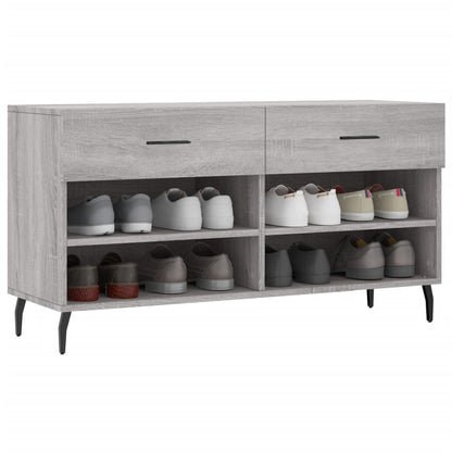 vidaXL Shoe Bench Grey Sonoma 102x35x55 cm Engineered Wood