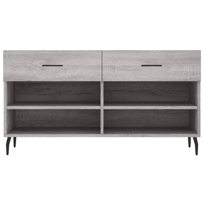 vidaXL Shoe Bench Grey Sonoma 102x35x55 cm Engineered Wood