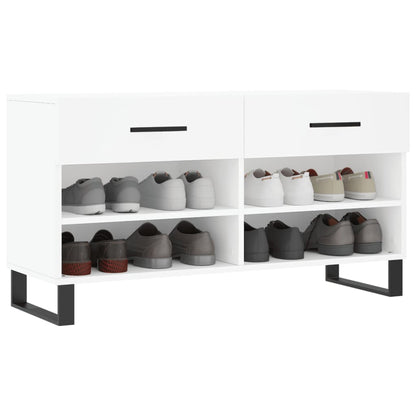 vidaXL Shoe Bench White 102x35x55 cm Engineered Wood