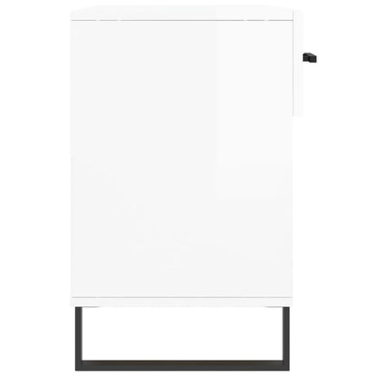 vidaXL Shoe Bench High Gloss White 102x35x55 cm Engineered Wood