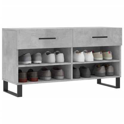 vidaXL Shoe Bench Concrete Grey 102x35x55 cm Engineered Wood