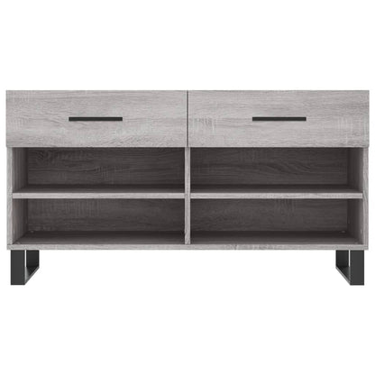 vidaXL Shoe Bench Grey Sonoma 102x35x55 cm Engineered Wood