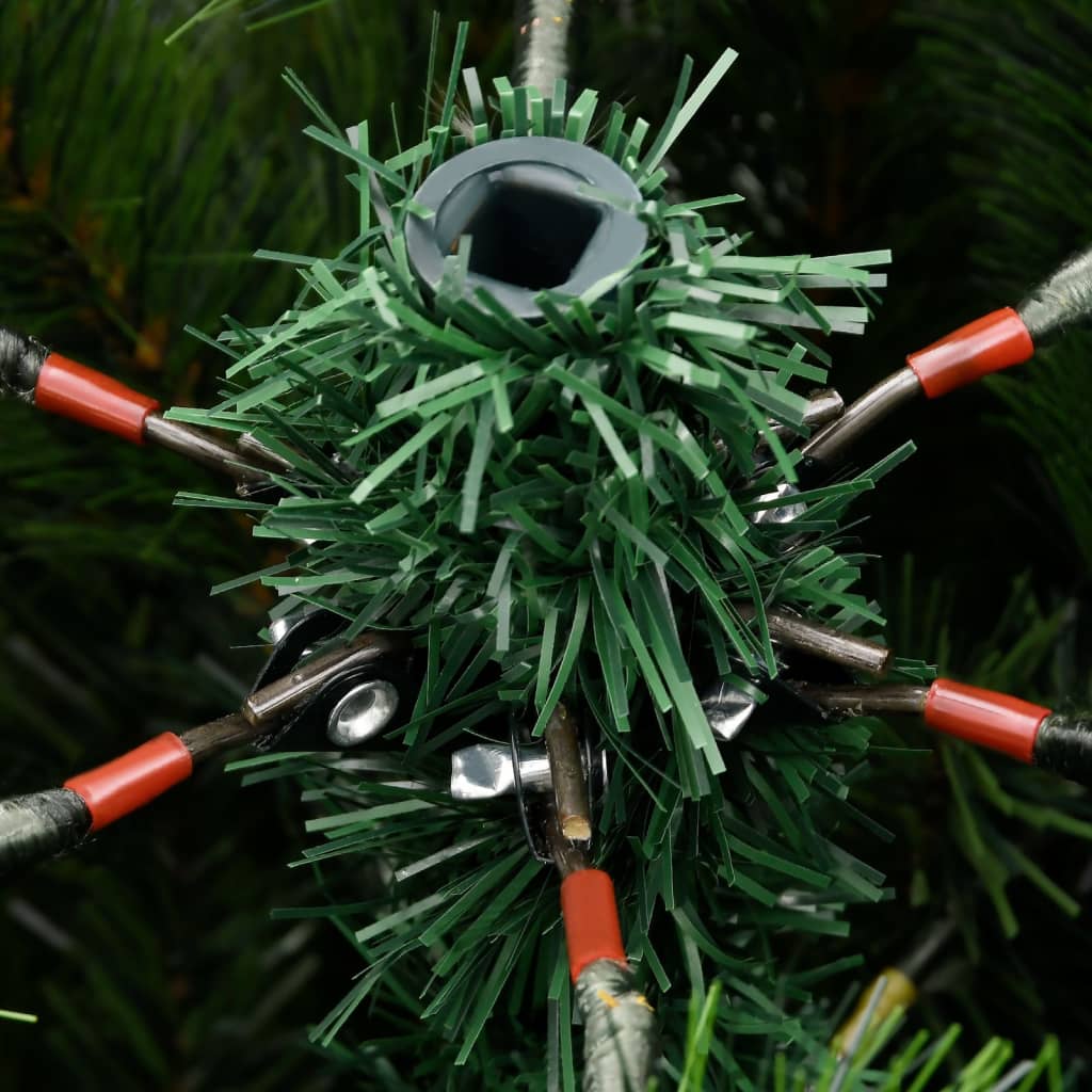 vidaXL Artificial Hinged Christmas Tree with Flocked Snow 210 cm