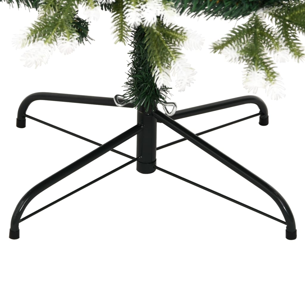 vidaXL Artificial Hinged Christmas Tree with Flocked Snow 240 cm