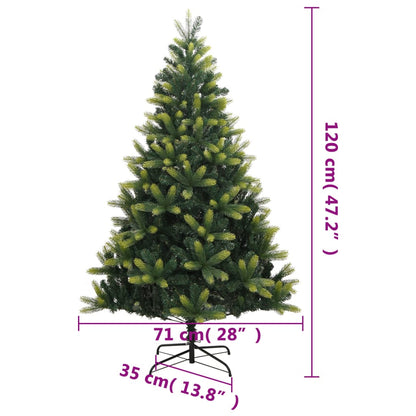 vidaXL Artificial Hinged Christmas Tree with Stand 120 cm