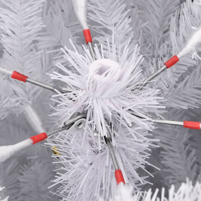 vidaXL Artificial Hinged Christmas Tree with Flocked Snow 210 cm