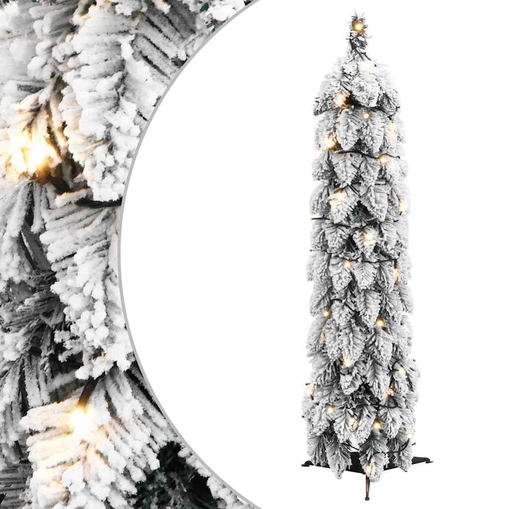 vidaXL Artificial Pre-lit Christmas Tree 30 LEDs&Flocked Snow 60 cm