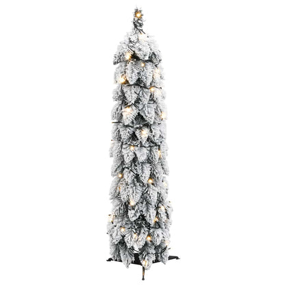 vidaXL Artificial Pre-lit Christmas Tree 30 LEDs&Flocked Snow 60 cm