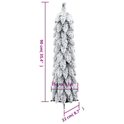 vidaXL Artificial Pre-lit Christmas Tree 45 LEDs&Flocked Snow 90 cm