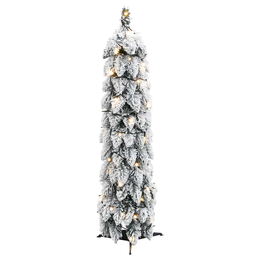 vidaXL Artificial Pre-lit Christmas Tree 45 LEDs&Flocked Snow 90 cm