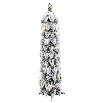vidaXL Artificial Pre-lit Christmas Tree 45 LEDs&Flocked Snow 90 cm
