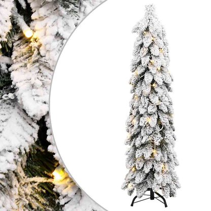 vidaXL Artificial Pre-lit Christmas Tree with 80 LEDs and Flocked Snow