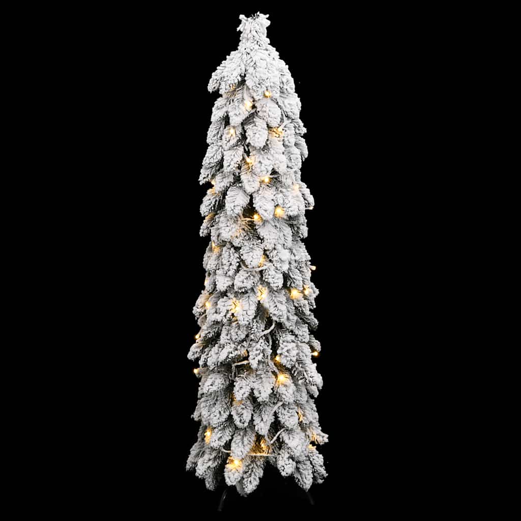 vidaXL Artificial Pre-lit Christmas Tree with 80 LEDs and Flocked Snow