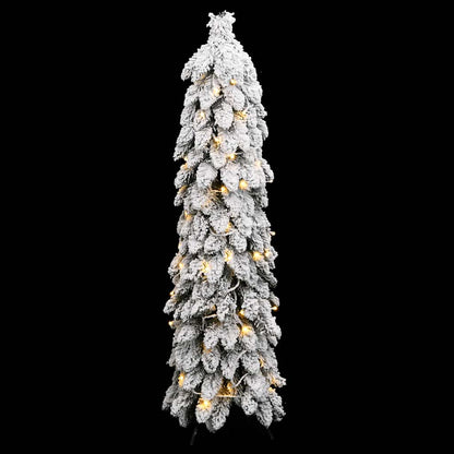 vidaXL Artificial Pre-lit Christmas Tree with 80 LEDs and Flocked Snow