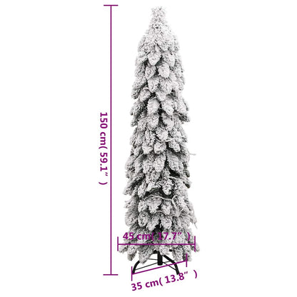 vidaXL Artificial Pre-lit Christmas Tree with 80 LEDs and Flocked Snow