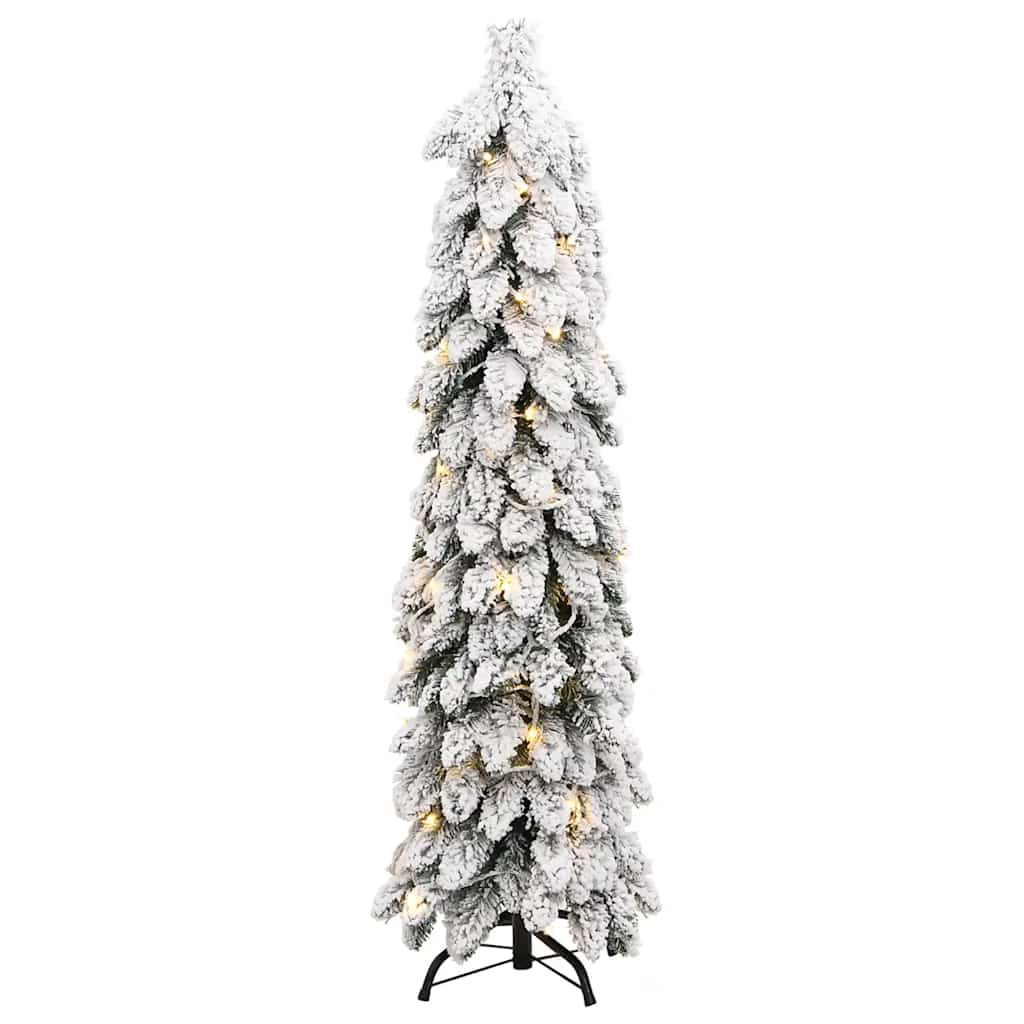 vidaXL Artificial Pre-lit Christmas Tree with 80 LEDs and Flocked Snow