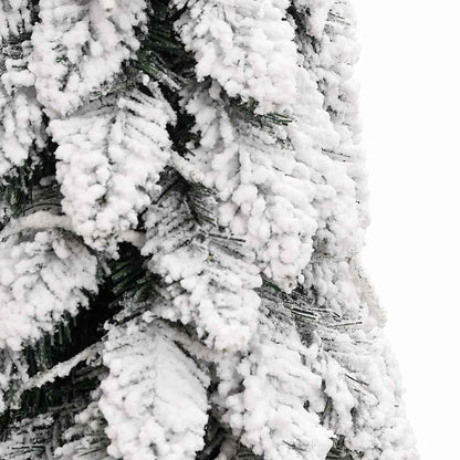vidaXL Artificial Pre-lit Christmas Tree with 80 LEDs and Flocked Snow