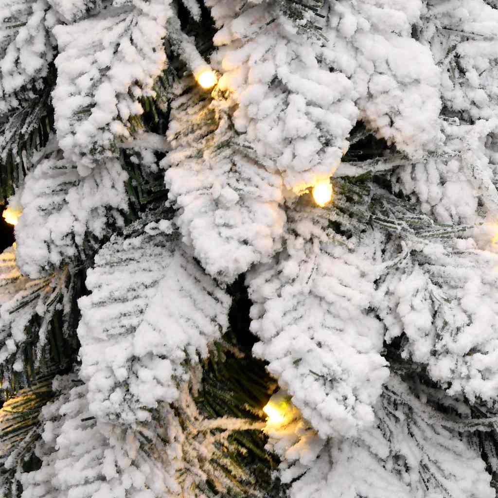 vidaXL Artificial Pre-lit Christmas Tree with 80 LEDs and Flocked Snow