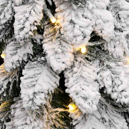 vidaXL Artificial Pre-lit Christmas Tree with 80 LEDs and Flocked Snow