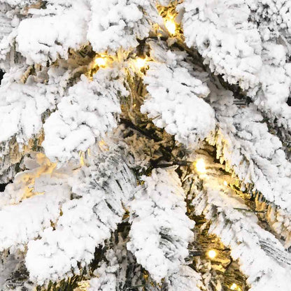 vidaXL Artificial Pre-lit Christmas Tree with 100 LEDs and Flocked Snow 180 cm