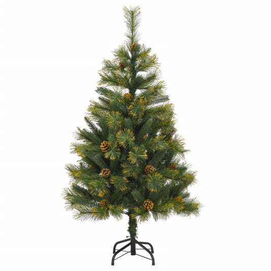 vidaXL Artificial Hinged Christmas Tree with Cones 120 cm