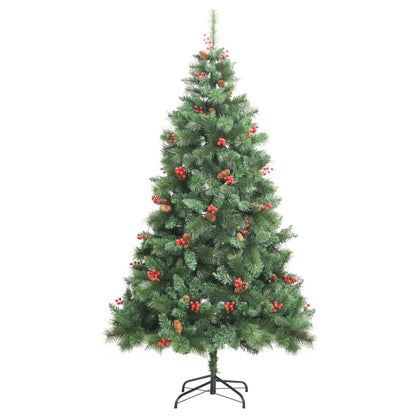 vidaXL Artificial Hinged Christmas Tree with Cones and Berries 240 cm