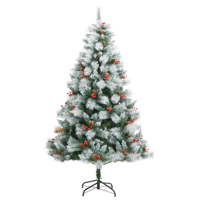 vidaXL Artificial Hinged Christmas Tree with Cones and Berries 240 cm