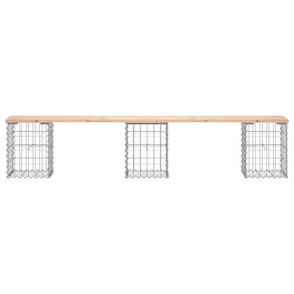 vidaXL Garden Bench Gabion Design 203x31x42 cm Solid Wood Pine