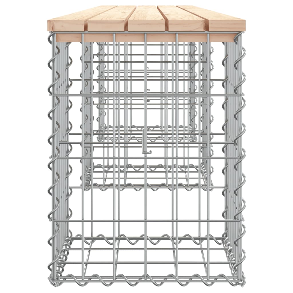 vidaXL Garden Bench Gabion Design 203x31x42 cm Solid Wood Pine