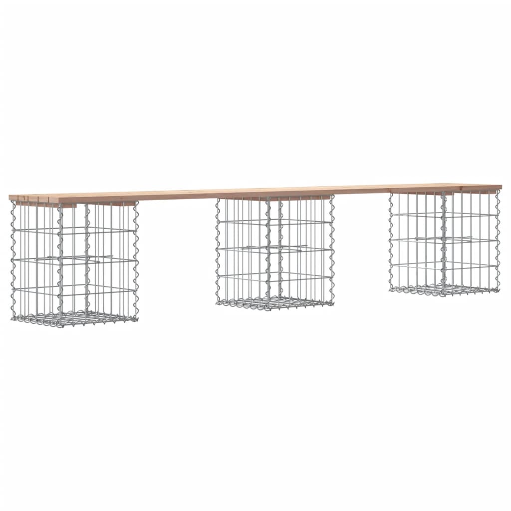vidaXL Garden Bench Gabion Design 203x31x42 cm Solid Wood Pine