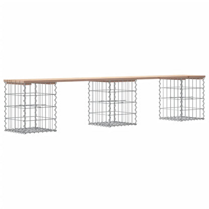 vidaXL Garden Bench Gabion Design 203x31x42 cm Solid Wood Pine
