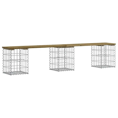 vidaXL Garden Bench Gabion Design 203x31x42 cm Impregnated Wood Pine