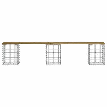 vidaXL Garden Bench Gabion Design 203x31x42 cm Impregnated Wood Pine