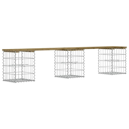 vidaXL Garden Bench Gabion Design 203x31x42 cm Impregnated Wood Pine