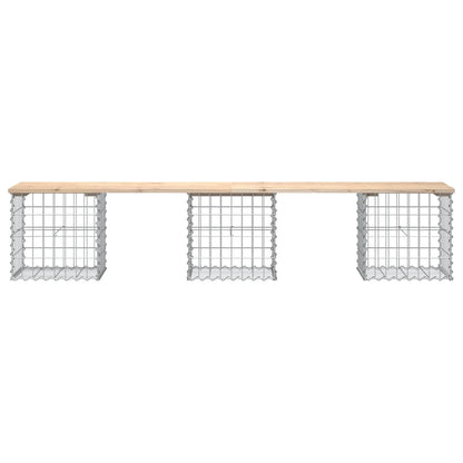 vidaXL Garden Bench Gabion Design 203x44x42 cm Solid Wood Pine