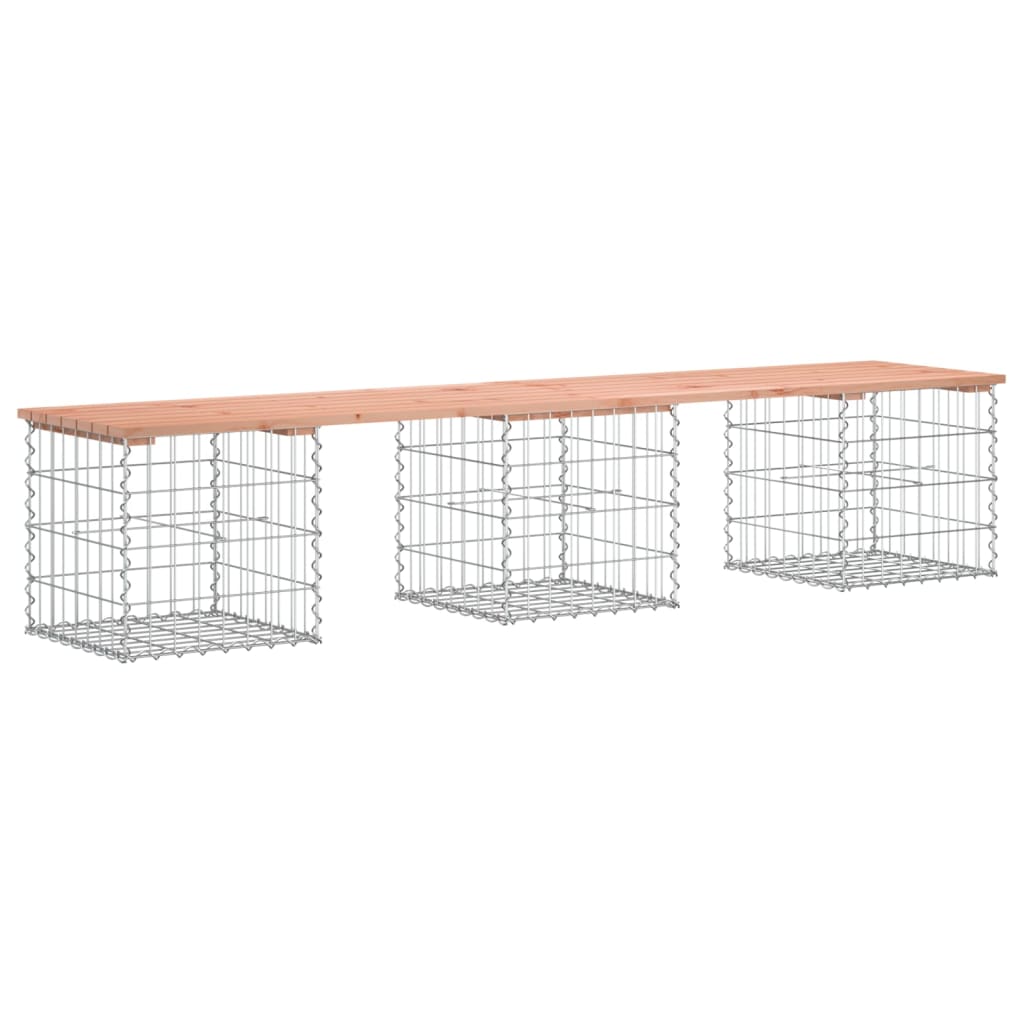 vidaXL Garden Bench Gabion Design 203x44x42 cm Solid Wood Douglas