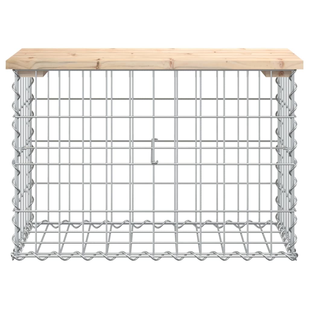 vidaXL Garden Bench Gabion Design 63x31.5x42 cm Solid Wood Pine