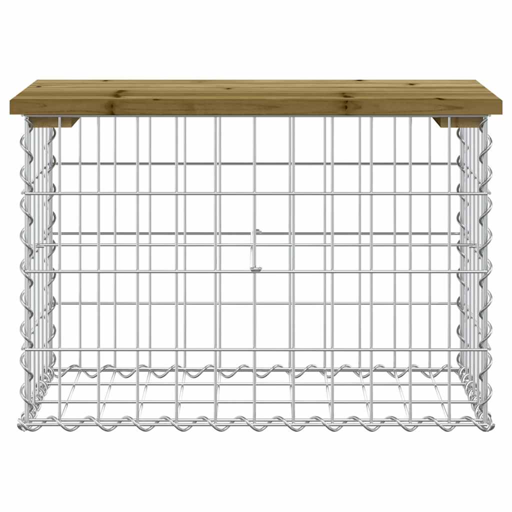 vidaXL Garden Bench Gabion Design 63x31.5x42 cm Impregnated Wood Pine