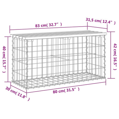 vidaXL Garden Bench Gabion Design 83x31.5x42 cm Solid Wood Douglas
