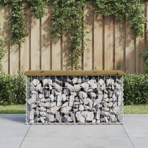 vidaXL Garden Bench Gabion Design 83x31.5x42 cm Impregnated Wood Pine