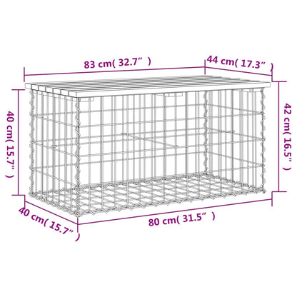vidaXL Garden Bench Gabion Design 83x44x42 cm Solid Wood Pine