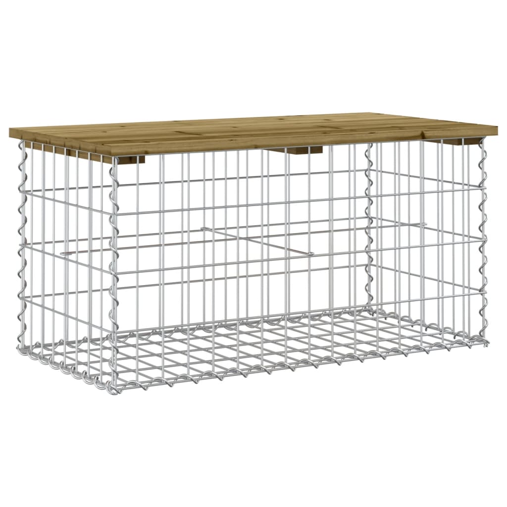 vidaXL Garden Bench Gabion Design 83x44x42 cm Impregnated Wood Pine