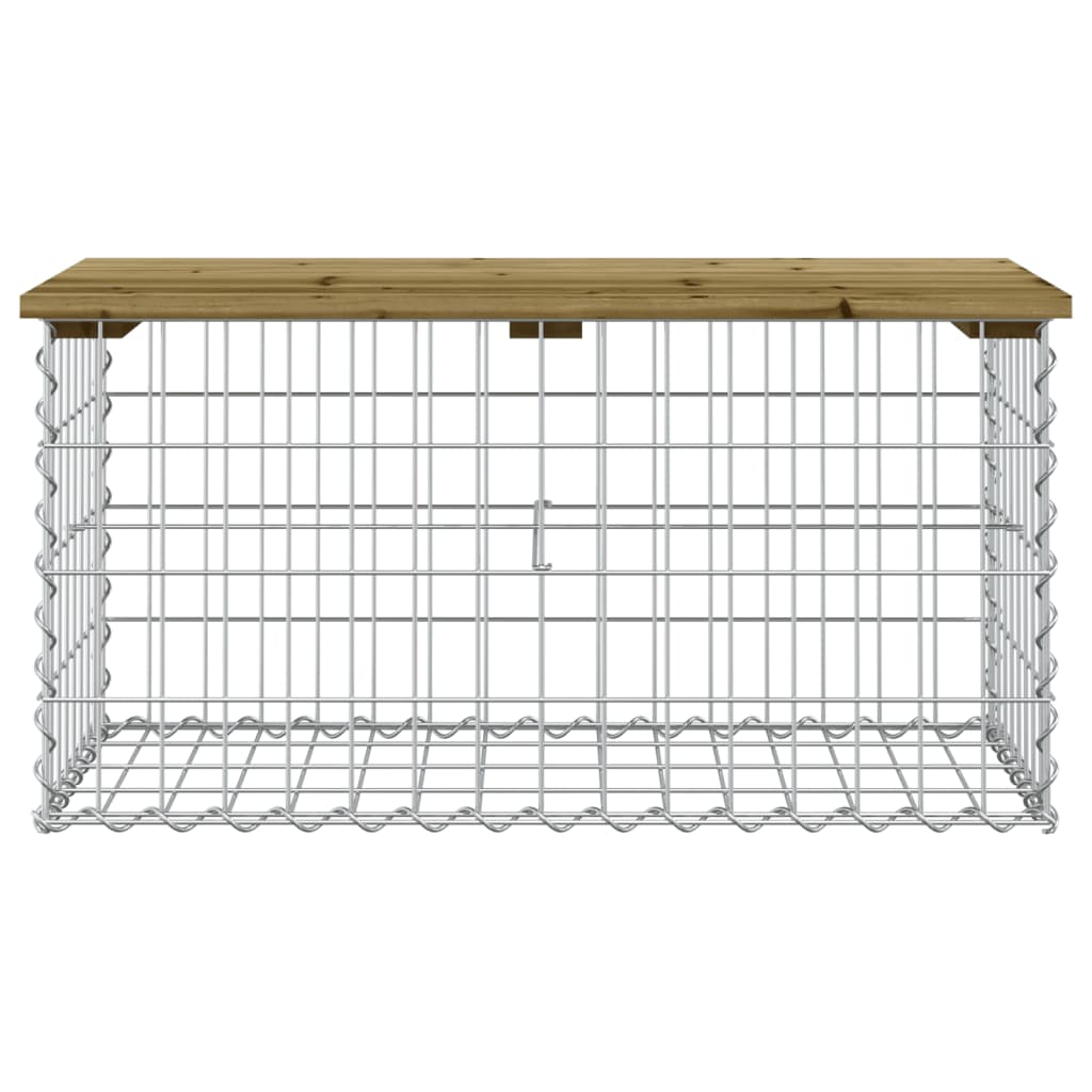 vidaXL Garden Bench Gabion Design 83x44x42 cm Impregnated Wood Pine